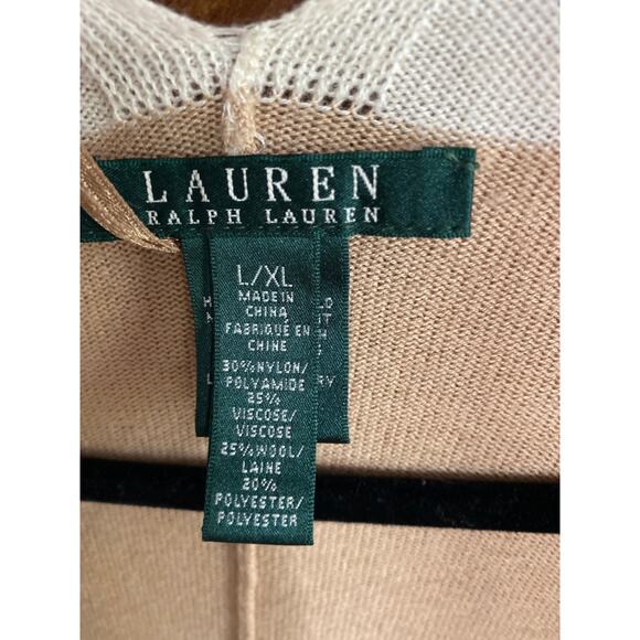 Lauren Ralph Lauren Two-Tone Knit Ruana, cape, shawl size large - Picture 10 of 12